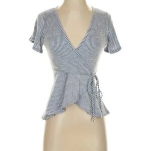 Caution To The Wind Black and White Striped Blouse